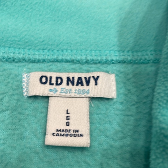 Old Navy 1/4 zip long sleeve pullover mint green and light gray size large - Picture 3 of 5